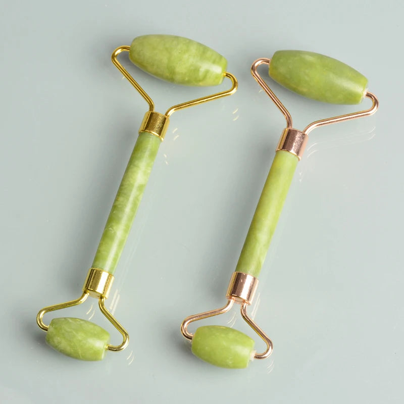 Set Gua Sha Facial — Rodillo de Jade + Herramienta Raspadora